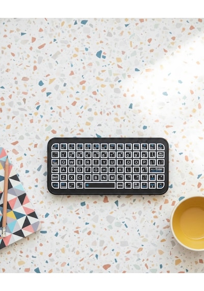 Kompakt Siyah Rgb Işıklı Bluetooth Mini Klavye