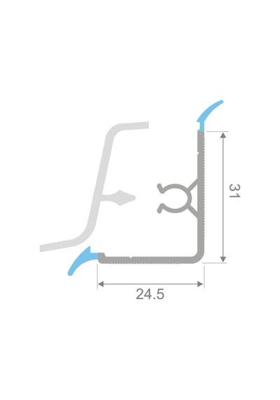Süpürgelik Pvc Profil S Düz Beyaz 1 Boy 3.66 Mt.