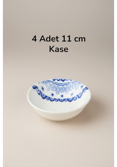 14 Parça Porselen Mavi Etnik Kahvaltı Sunum Seti, Kahvaltılık