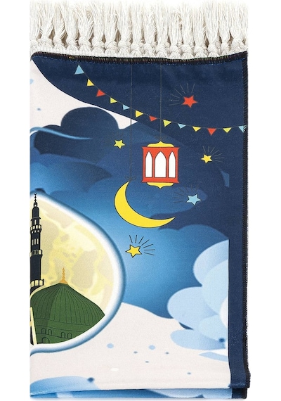 Dijital Baskılı Çocuk Seccadesi - Balonlu Kabeli - 44 X 78 cm