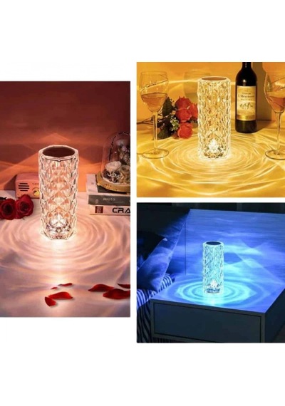Kristal Masa Lambası 16 Renk Rgb 2000 Mah Usb Şarjlı Dokunmatik Ve Kumandalı Renkli