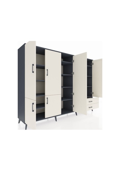 Hyperion Dolap 12 Raflı 2 Çekmeceli 7 Kapaklı 220x44x163 Antrasit Antrasit-aytaşı Hyperion Dolap 12 Raflı 2 Çekmeceli 7 Kapaklı 220x44x163 Antrasit Antrasit-aytaşı