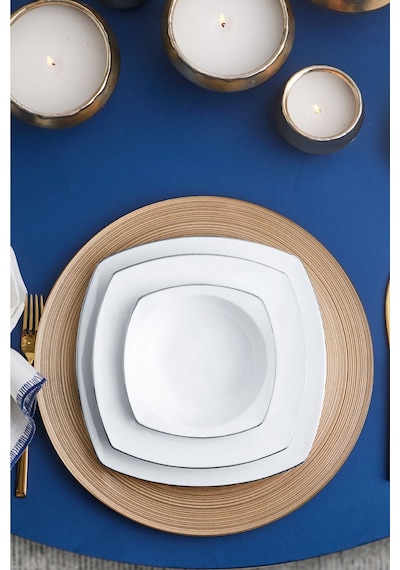 Karaca  Chiara Fine Cream  60 Parça 12 Kişilik Porselen Yemek Takımı Platin