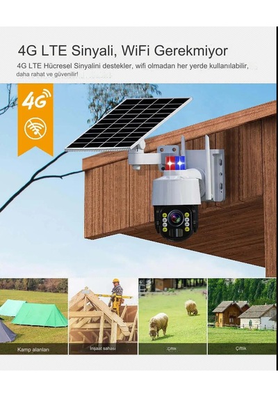 4g Sim Kartlı Güneş Enerjili Solar 360 Hareketli Alarımlı Akıl