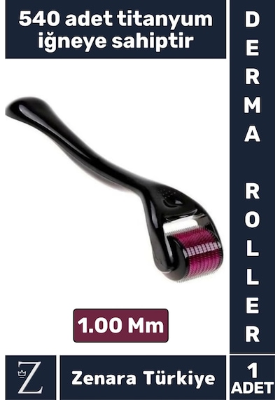 Premium 1.00 Mm 540 Titanyum İğneli Cilt Yenileyici Pürüzsüz Cilt Bakım Güzellik Aleti Derma Roller