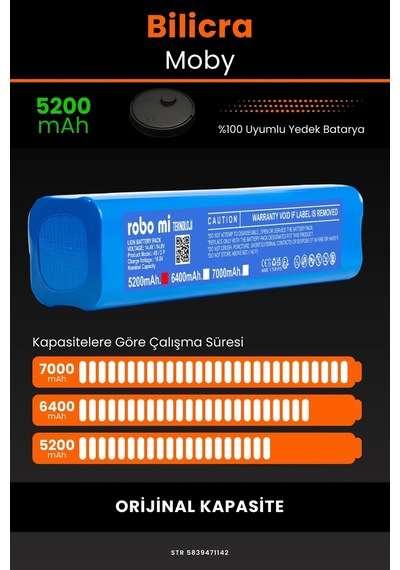 Bilicra Moby 5200mAh Robot Süpürge Bataryası