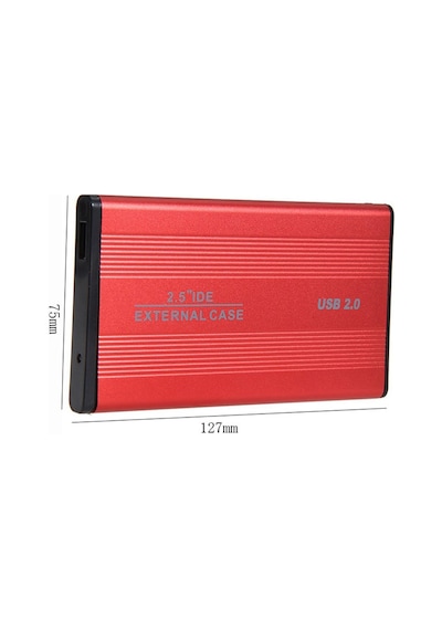 Usb 2.0 To Sata 2.5 İnç Alüminyum Harici Harddisk Kutusu Kırmızı