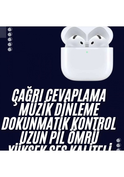 Bluetooth 5.0 Kablosuz Kulaklık Beyaz Dokunmatik Kontrol Çift Mikrofon Çağrı Destekli 00