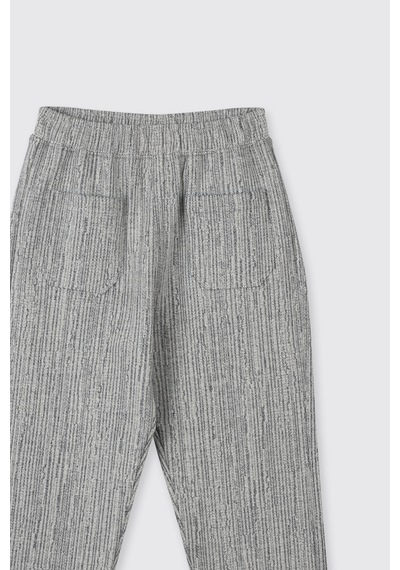 Panço Erkek Çocuk Beli Lastikli Cep Detaylı Örme Mavi Pantolon 2521BK04004