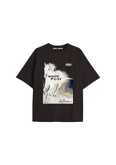 Kalic Studio Deftones Whıte Pony Oversize T-shirt Siyah Çok Renkli