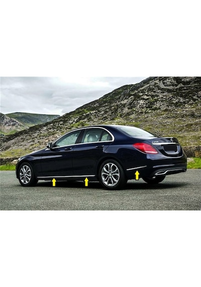 Mercedes W205 C Serisi Krom Yan Kapı Çıtası Aksesuarı 6 Parça