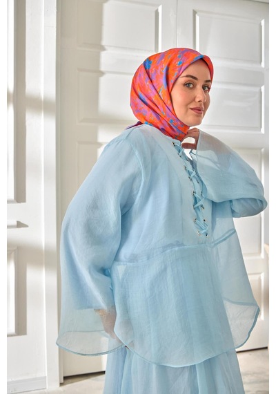 Silk Home Velora Eşarp 161001-33 Mor, Mavi, Turuncu