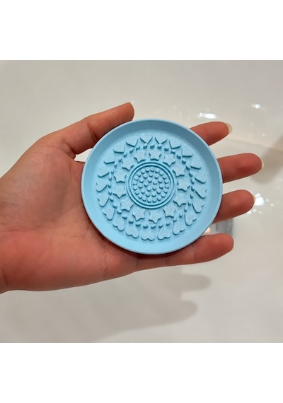 3d Baskı Makyaj Fırçası Temizleme Pedi - Desenli Aparat-mavi