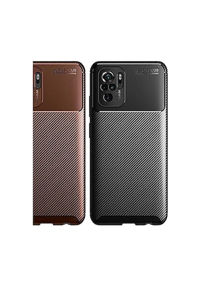 Xiaomi Redmi Note 10 / Note 10s İle Uyumlu Kamera Korumalı Darbe Önleyici Carbon Brushed Silikon Kılıf Siyah, Xiaomi Redmi Note 10 / Note 10s