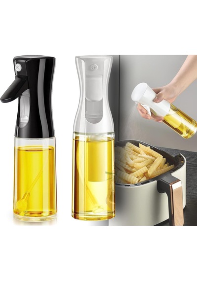Cam Sprey Yağdanlık, Akıtma Damlatma Yapmaz, Limon, Sirke, Yağ Püskürtücü 225 Ml Airfryer Kızartma Izgara Salata İçin Yağlık 1 Adet. Siyah Çok Renkli