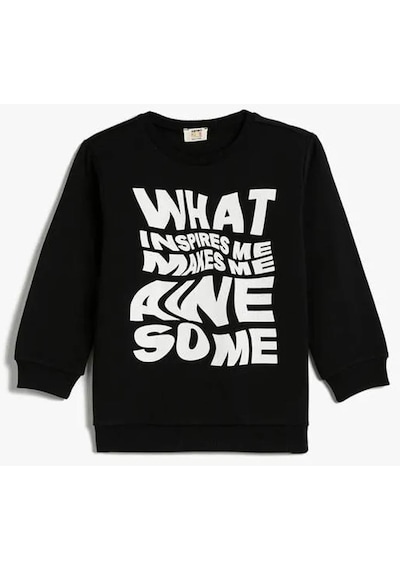 Koton Erkek Çocuk Sweatshirt Siyah 4wkb10268tk 24ky59000601 Y5901