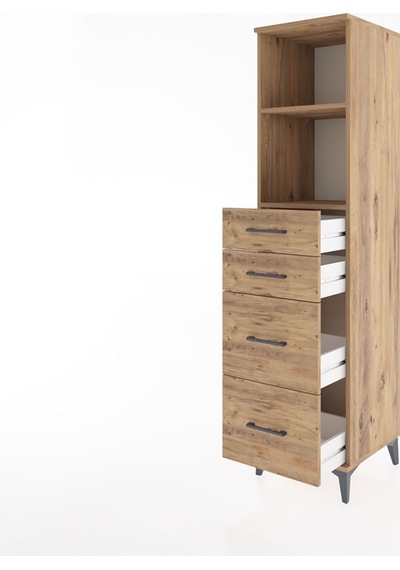 Hyperion Dolap 2 Raflı 4 Çekmeceli 44x44x182 Çam-çam Atlas Çam