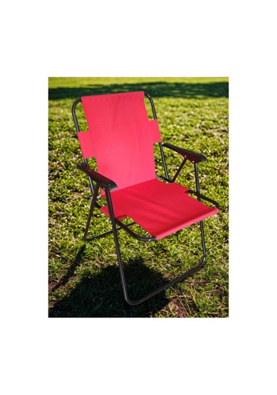 Plastik Kollu Katlanir 4 Lü Piknik Ve Kamp Sandalyesi Kirmizi 46,5x40,5x41 Cm Sirt 57x55x81 Cm Kırmızı