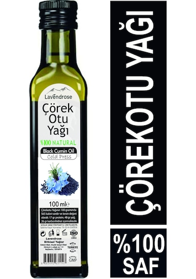 Lavendrose %100 Saf ve Doğal Soğuk Sıkım Çörekotu Yağı 100 ML
