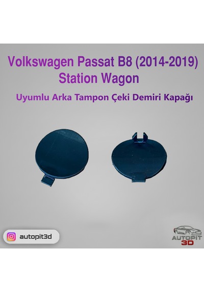 Volkswagen Passat B8 2014-2019 Station Wagon Uyumlu Arka Tampon Çeki Demiri Kapağı
