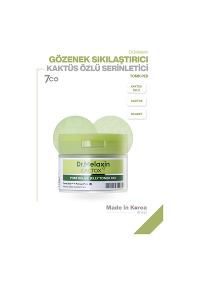 Cactox Gözenek Sıkılaştırıcı Siyah Nokta Karşıtı Arındırıcı Jel Tonik Pedi 60 Adet