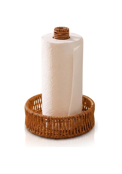 Lexroo Doğal Rattan Kağıt Havluluk Masaüstü Havlu Standı Dekoratif Havluluk Çok Renkli