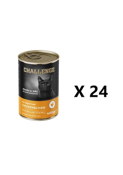 Challenge Tavuklu Ve Ciğerli Kedi Konservesi 400 G X 24 Adet