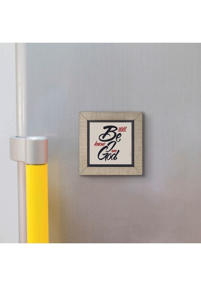 Zebur 46:10 Baskılı Mdf Magnet 7x7