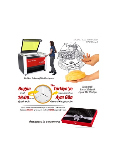 Moto Guzzi V7 Led Lamba Motosiklet Tutkunlarına Kişiye Özel Dekoratif Hediye 2016-2020