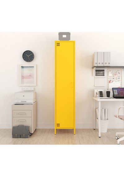 Pera Metal Elbise Dolabı, Soyunma Dolabı, Tek Kapılı, 41,50 X 40 X 189,50 Cm Ral 1018 Sarı