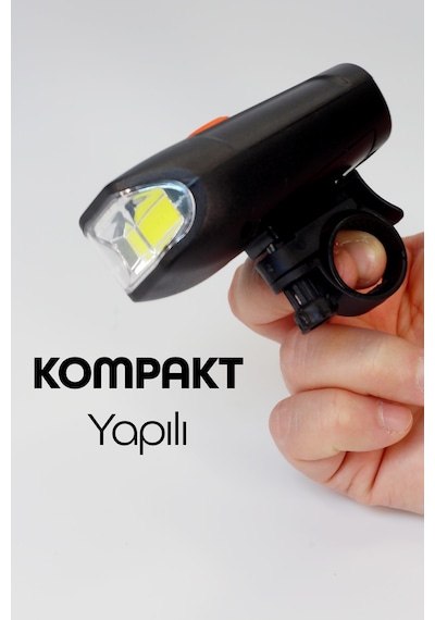 Bisiklet Tekli Ön Fener Işık Pilli 300 Lümen Bisiklet Ön Farı Led Işık Siyah 4446