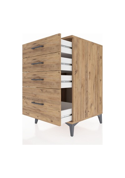Kronos Komodin 4 Çekmeceli 60x59x96 Çam-çam Atlas Çam