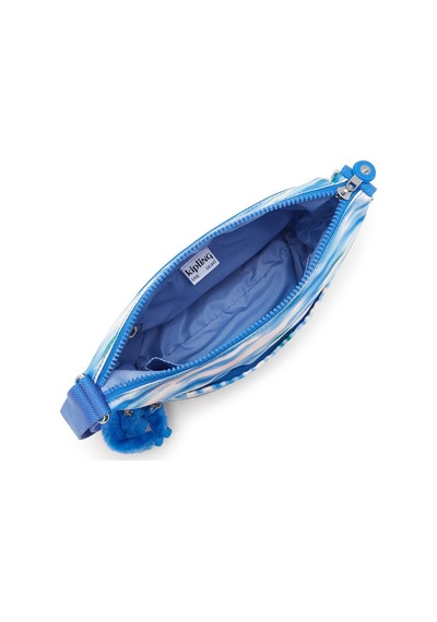 Kipling Kıplıng Arto Orta Boy Omuz Çantası Desenli Dıluted Blue Beyaz - Mavi