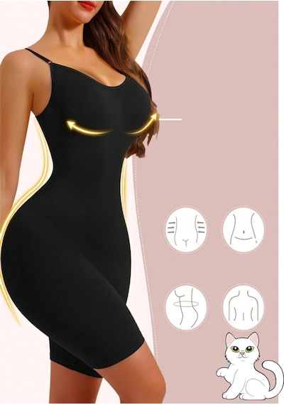 Mistirik Larix Model Tam Boy Premium Göbek Eriten Tulum Korse Siyah Renk Siyah