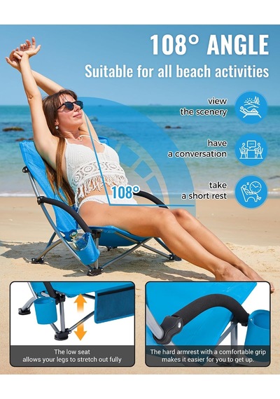 Lilac Beach Chair Plaj Ve Dinlenme Sandalyesi Blue Çok Renkli