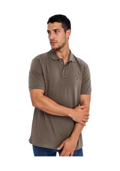 Arma Ar-ma Erkek Polo Yaka Tişört Resim Baskili Örme Kumaş Regular Fit %100 Pamuk 30/1 Çift Toplama Penye Pike Y31374357802 Vizon-v1