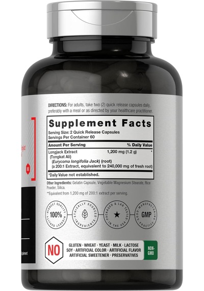 Horbaach Longjack Lj Tongkat Ali Extreme Male Performance 240,000 Mg 120 Caps Aromasız