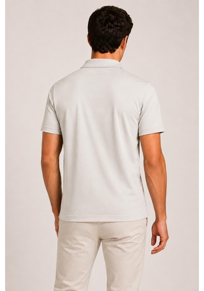 Alexander Gardi Ultra Yumuşak Dokulu Kısa Kollu Fermuarlı Polo Yaka T-shirt Bej