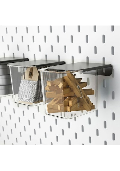 Skadıs 3lü Siyah Kapaklı Set Çok Amaçlı Pano Parçası Kapaklı Şeffaf Kutu 7x8x8.5 Cm