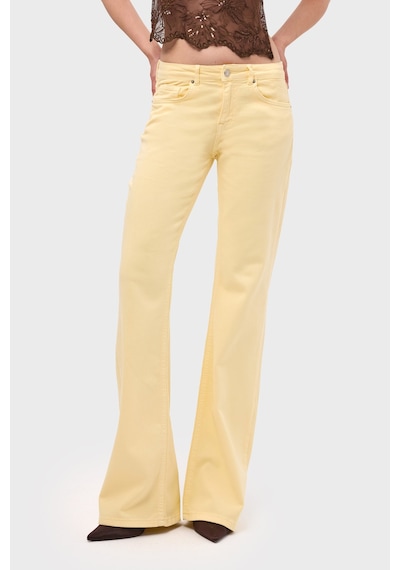 Itsbasic Kadın Light Sarı 6s6-108 Mid Rise Flare Fit Denim Jean