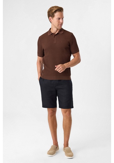 Back And Bond Regular Fit Düğmesiz Kahve Polo Yaka Tişört
