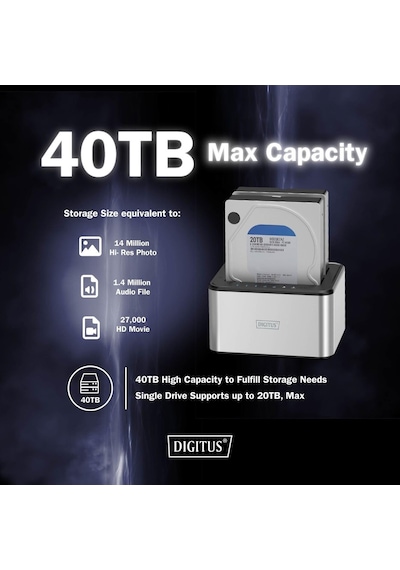 Da-71540-2 Çift Sata Hdd Yerleştirme İstasyonu Usb 3.0 2,5 İnç / 3,5 İnç Ssd Ve Sabit Disk İçin Sa
