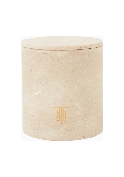 Montroi Travertine Candle Holder 280g Mum Uyumlu Traverten Mumluk Bej