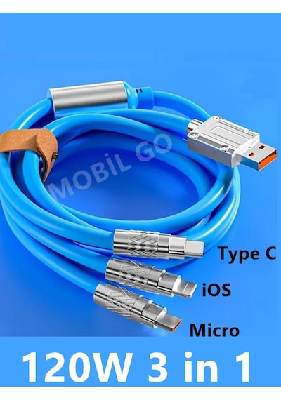 3lü Kablo Çoklu Şarj Kablosu Micro Typec Ligtning