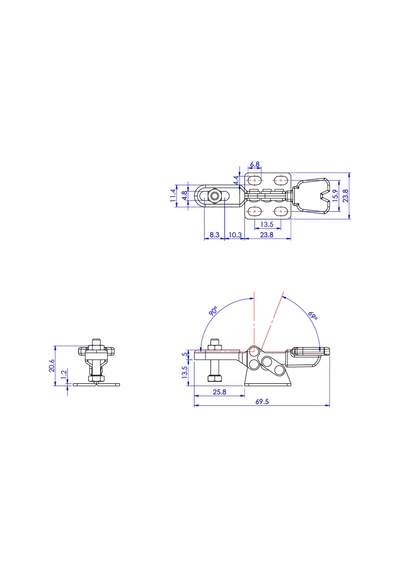 Goodhand Gh-22005 Yatay Geçiş Kelepçesi 22,7 Kg Kapasiteli Düz