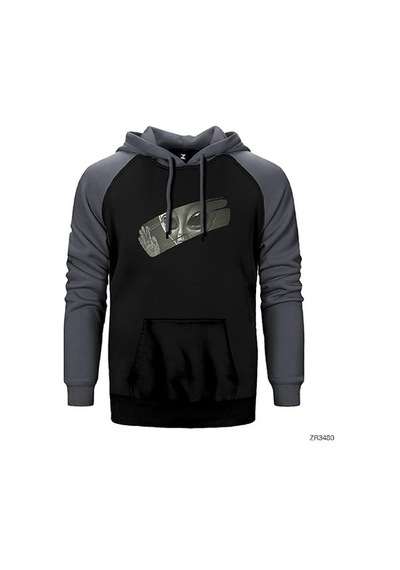 Alien Behind Glass Kırmızı Renk Reglan Kol Sweatshirt / Hoodie