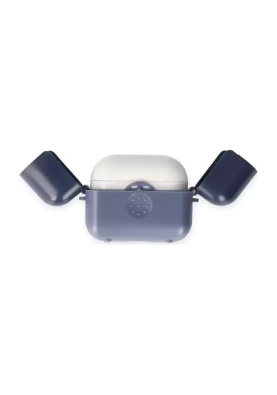 Newface Apple Airpods uyumlu3 3.nesil Basmalı Kılıf - Mavi-lacivert Çok Renkli