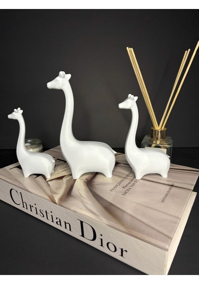 3 Lü Minimalist Zürafa Biblo Seti Zerafetin Minimalist Sembolü Dekoratif Modern Tasarım
