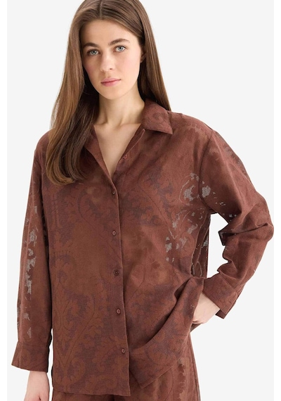 DeFacto Regular Fit Dantel Detaylı Plaj Gömleği-Fall in Love D9768AX25SMBN319