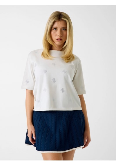 Guess Silvy Boxy Fit Kadın Beyaz T-shirt V6gı18k2985-g056